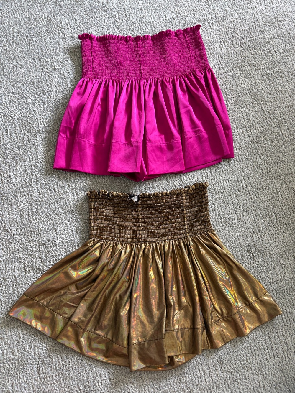 NATURAL LIFE Smocked Circle Skirt Duo - Fuchsia & Metallic Gold